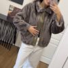 2 in 1 khaki striukė/kailiniai