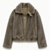 2 in 1 khaki striukė/kailiniai