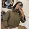 2 in 1 khaki striukė/kailiniai