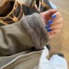2 in 1 khaki striukė/kailiniai