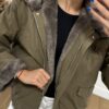 2 in 1 khaki striukė/kailiniai